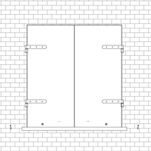 Antone classico con cardini a murare e bandella L