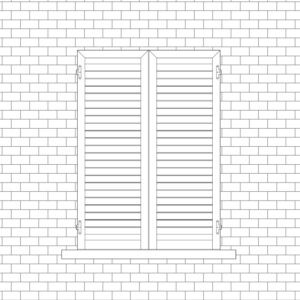 antone classico con persiana a stecca fissa e cardini a murare