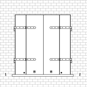 Padovana classica con cardini a murare e badelle